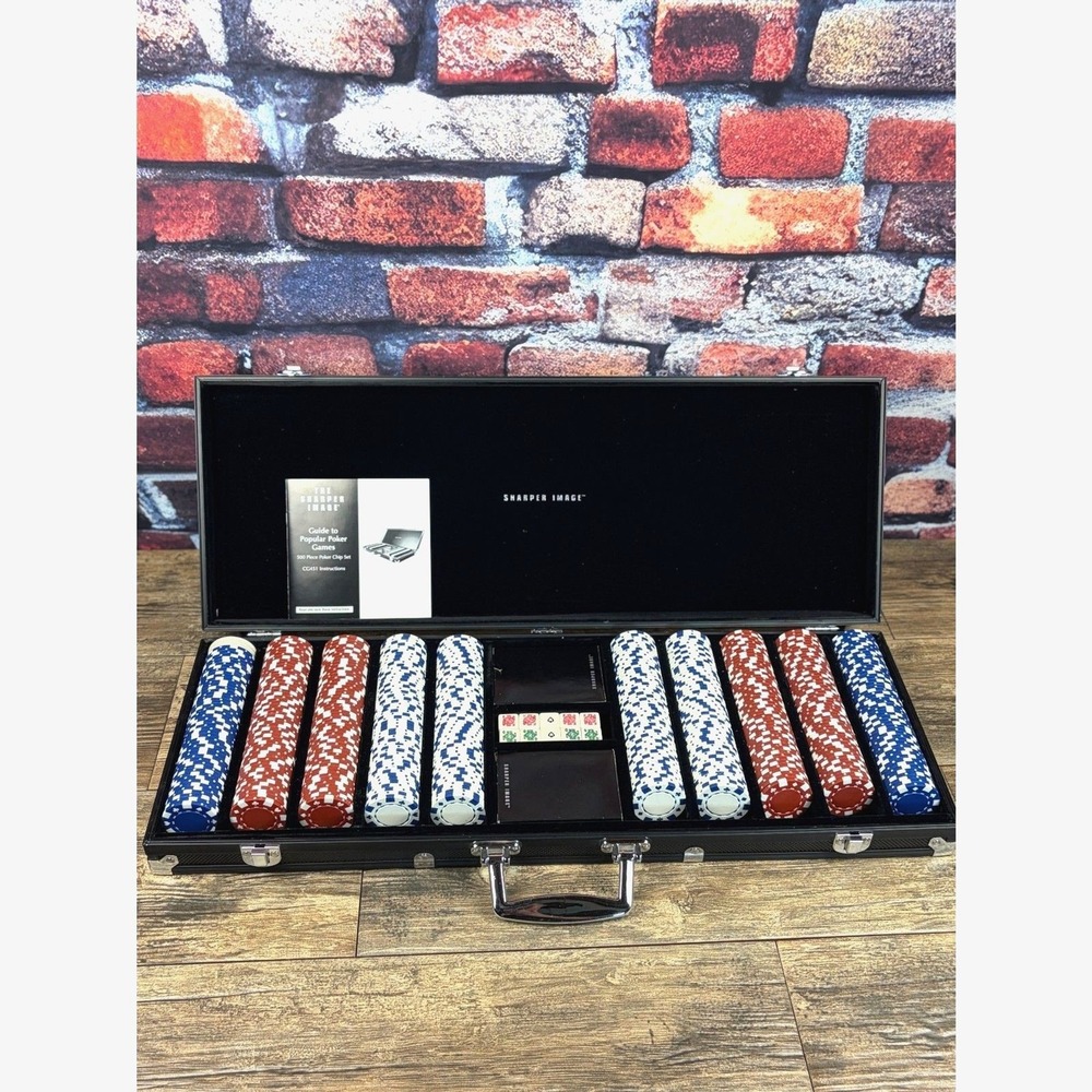 Sharper Image 500 Chip Poker Set – Aluminum Case Casino Game Kit